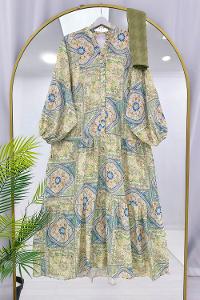 ALAÇATI MODEL OVERSİZE KESİM MNGO KUMAŞ ELBİSE