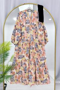 ALAÇATI MODEL OVERSİZE KESİM MNGO KUMAŞ ELBİSE