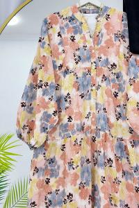 ALAÇATI MODEL OVERSİZE KESİM MNGO KUMAŞ ELBİSE