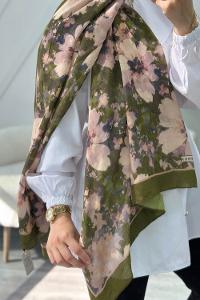 KARIŞIK ÇİÇEK DESEN PAMUK SOFT ŞAL