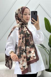KARIŞIK ÇİÇEK DESEN PAMUK SOFT ŞAL