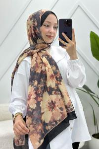 KARIŞIK ÇİÇEK DESEN PAMUK SOFT ŞAL