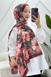 KARIŞIK ÇİÇEK DESEN PAMUK SOFT ŞAL