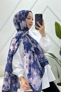 KARIŞIK ÇİÇEK DESEN PAMUK SOFT ŞAL