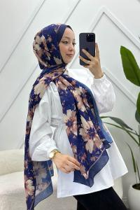 KARIŞIK ÇİÇEK DESEN PAMUK SOFT ŞAL