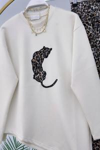 LEOPAR ASMETRİK KESİM PANTOLON TAKIM