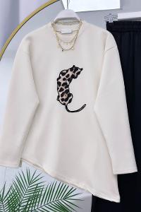 LEOPAR ASMETRİK KESİM PANTOLON TAKIM
