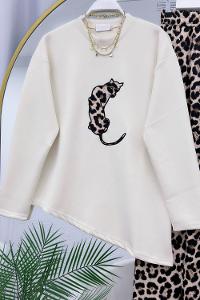 LEOPAR ASMETRİK KESİM PANTOLON TAKIM