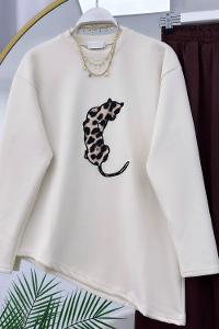 LEOPAR ASMETRİK KESİM PANTOLON TAKIM