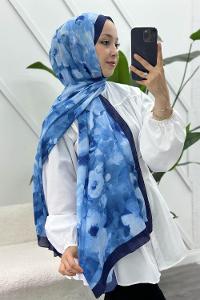 LACİVERT PAMUK SOFT ŞAL SERİSİ