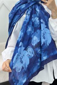 LACİVERT PAMUK SOFT ŞAL SERİSİ