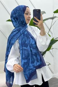 LACİVERT PAMUK SOFT ŞAL SERİSİ