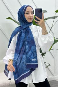 LACİVERT PAMUK SOFT ŞAL SERİSİ