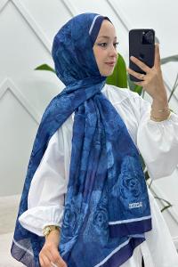 LACİVERT PAMUK SOFT ŞAL SERİSİ
