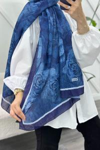 LACİVERT PAMUK SOFT ŞAL SERİSİ