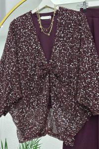 ÜSTÜ PİLELİ PULLU PANTOLONLU  3 LÜ TAKIM