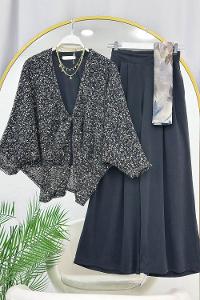 ÜSTÜ PİLELİ PULLU PANTOLONLU  3 LÜ TAKIM