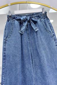 BELDEN KEMERLİ KOT PANTOLON