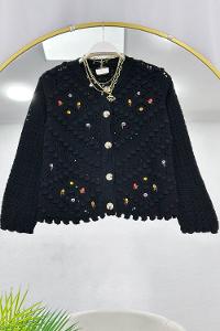 KISA ÇİÇEKLİ KADIN HIRKA