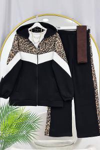 LEOPAR GARNİLİ ÜÇ İPLİK SPOR TAKIM