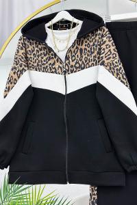 LEOPAR GARNİLİ ÜÇ İPLİK SPOR TAKIM