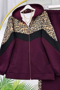 LEOPAR GARNİLİ ÜÇ İPLİK SPOR TAKIM