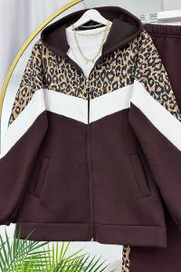 LEOPAR GARNİLİ ÜÇ İPLİK SPOR TAKIM