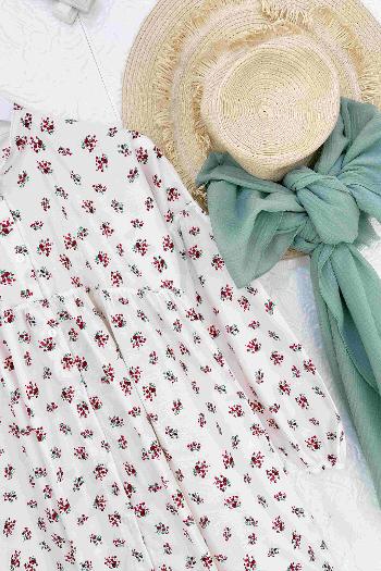 MİNİ ÇİÇEKLİ ROBALI GÖMLEK