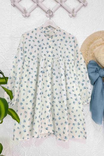 MİNİ ÇİÇEKLİ ROBALI GÖMLEK