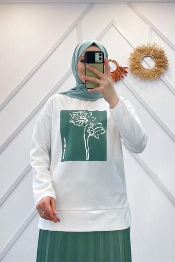 ÇİÇEK BASKILI KREP ETEK TAKIM