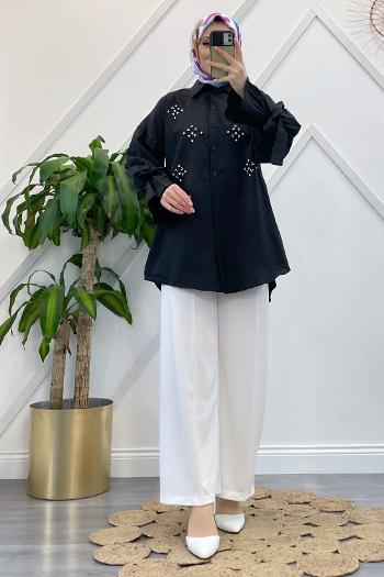 KOLLARI BAĞLAMALI TAŞLI GÖMLEK