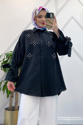 KOLLARI BAĞLAMALI TAŞLI GÖMLEK