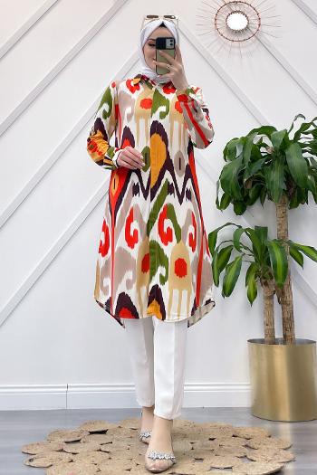 BATİK DESEN VİSKON GÖMLEK