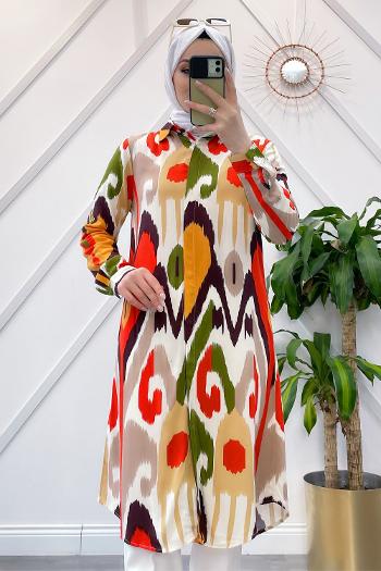 BATİK DESEN VİSKON GÖMLEK