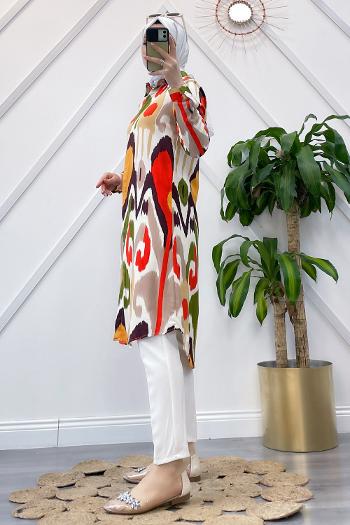 BATİK DESEN VİSKON GÖMLEK