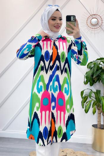 BATİK DESEN VİSKON GÖMLEK