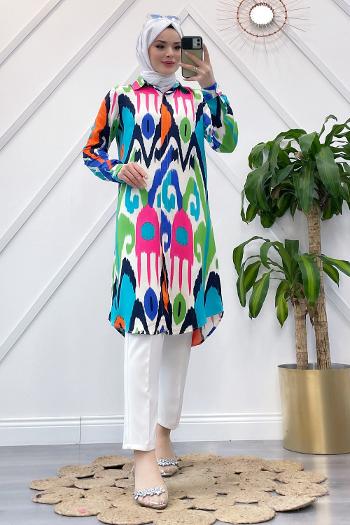 BATİK DESEN VİSKON GÖMLEK