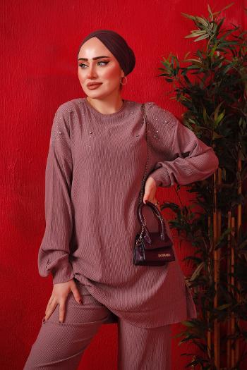 OMUZU TAŞ DETAYLI BÜRÜMCÜK TAKIM