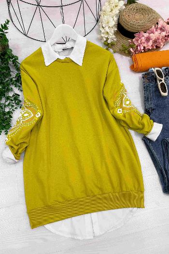 KOLU PETEK BASKILI SWEAT