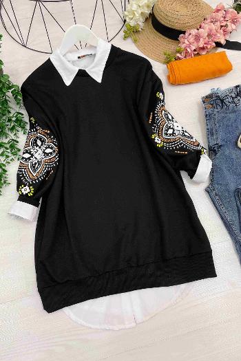 KOLU PETEK BASKILI SWEAT