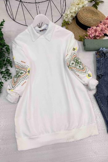 KOLU PETEK BASKILI SWEAT