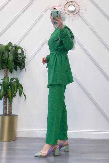 OMUZDAN SAÇAKLI KUŞAKLI BÜRÜMCÜK TAKIM