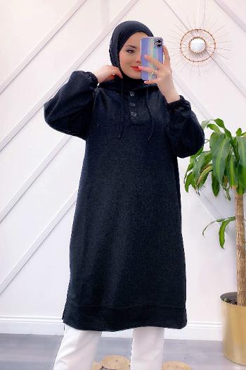 ÖNÜ DÜĞMELİ MAXİ BOY SWEAT