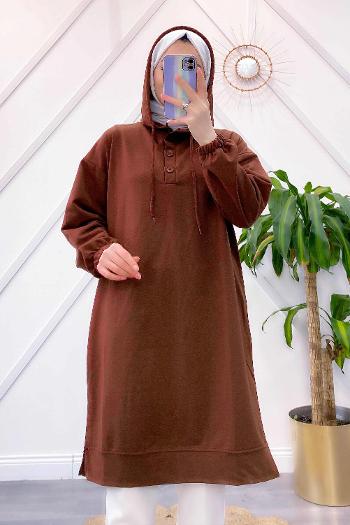 ÖNÜ DÜĞMELİ MAXİ BOY SWEAT