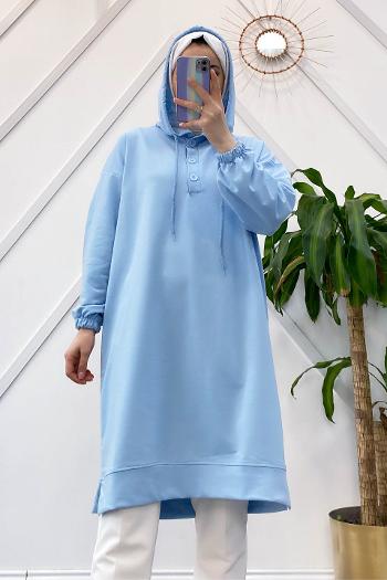 ÖNÜ DÜĞMELİ MAXİ BOY SWEAT