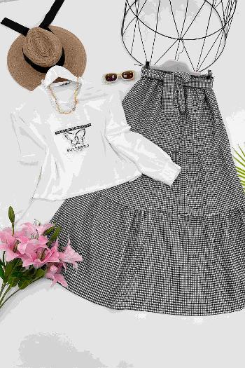 BASKILI POTİKARE ETEK TAKIM