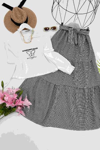 BASKILI POTİKARE ETEK TAKIM