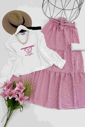 BASKILI POTİKARE ETEK TAKIM