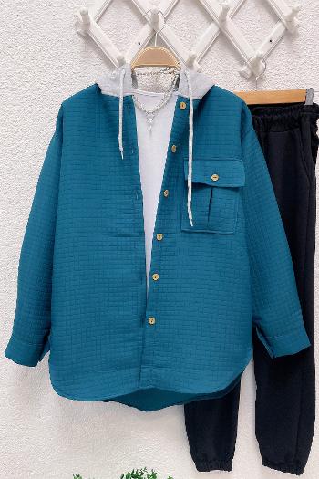 TEK CEPLİ KAPŞONLU KAPİTONE CEKET