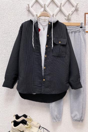 TEK CEPLİ KAPŞONLU KAPİTONE CEKET